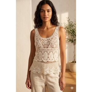 American‎ Eagle Outfitters cream crochet lace tank/top in size XS